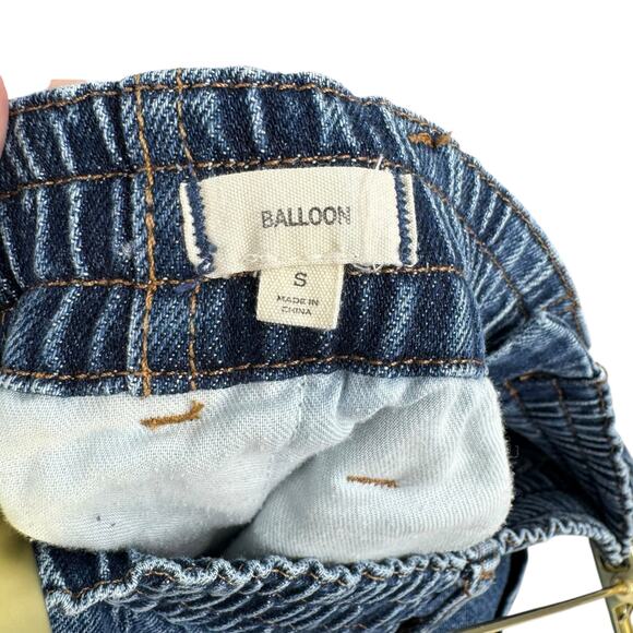 Madewell Pull On Elastic Waist Morningside Dark Wash Balloon Jeans - Picture 12 of 14